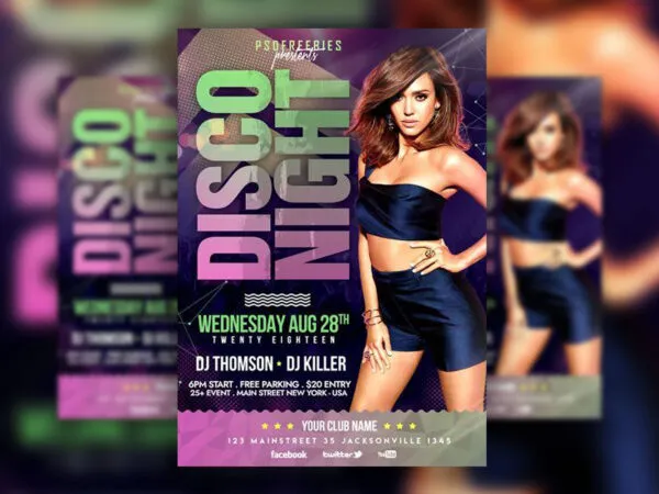 Futuristic Disco Party Flyer Template 1