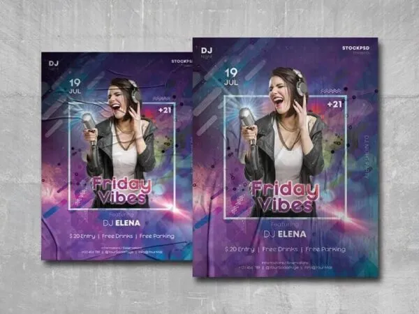 Futuristic Friday Night Poster Template 1