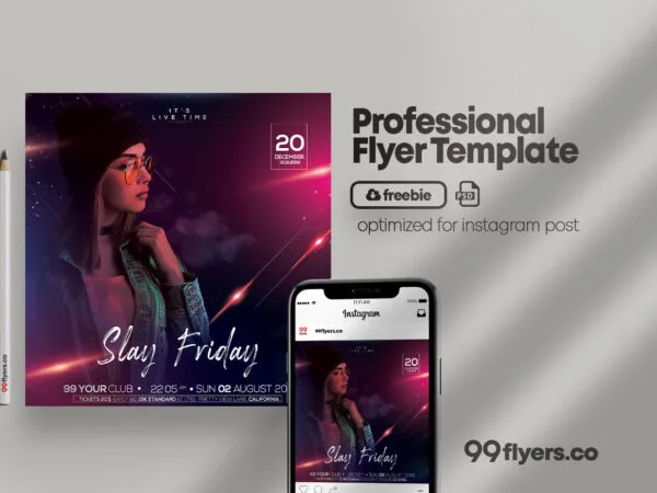 Futuristic Friday Party Instagram Post Template 1