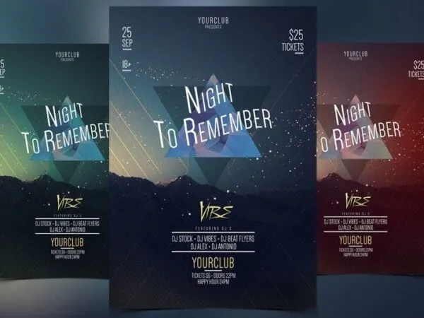 Futuristic Glitter Party Flyer Template 1