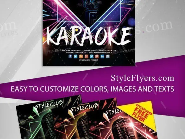 Futuristic Karaoke Event Flyer Template 1