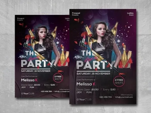 Futuristic Ladies Night Party Flyer Template 1