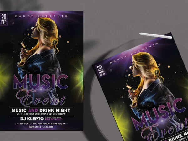Futuristic Music Event Flyer Template 1