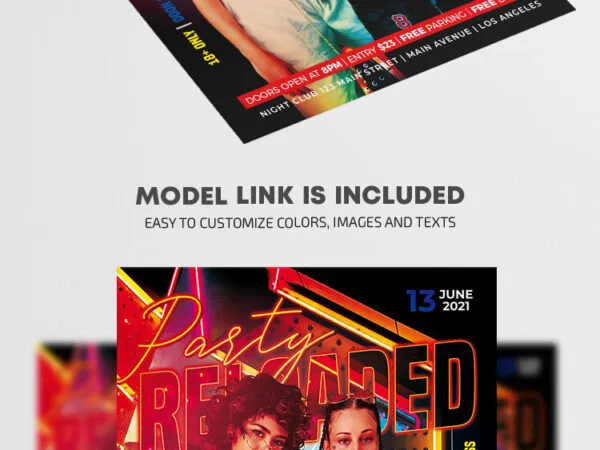 Futuristic Neon Reloaded Party Flyer Template 1