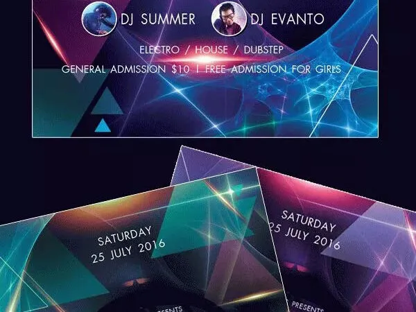 Futuristic Neon Tint of Night Party Flyer Template 1