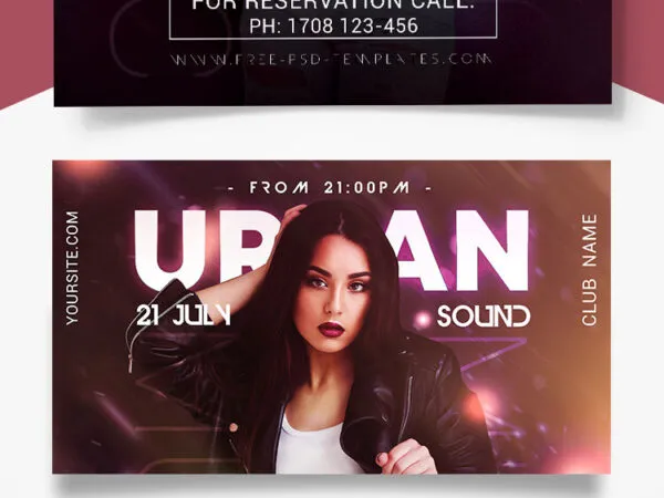 Futuristic Night Club and Dance Flyer Template with Social Media Banner 1