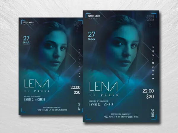 Futuristic Nightclub DJ Party Flyer Template 1