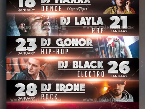 Futuristic Nightclub Flyer Along with Facebook Cover Templates 1