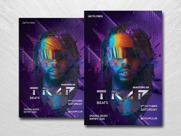 Futuristic Party DJ Flyer Template 1