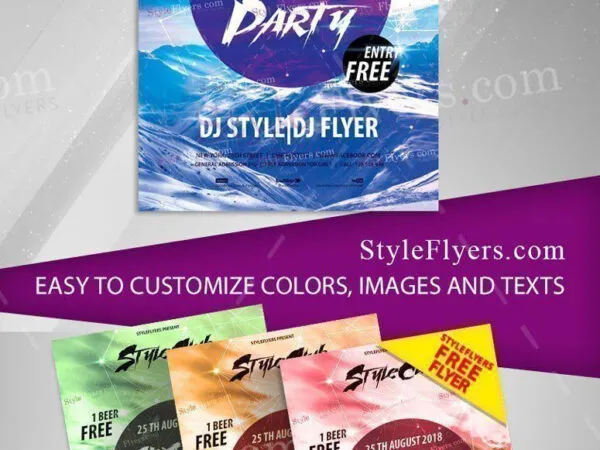 Futuristic Party and Club Event Flyer Template 1