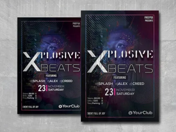 Futuristic Party and Nightclub Events Flyer Template 1