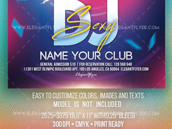 Futuristic Playful Sexy DJ Flyer Template 1