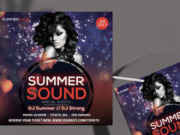 Futuristic Summer Sound Instagram Post Template 1