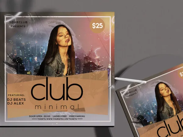 Futuristic Urban Club Party Instagram Post Template 1