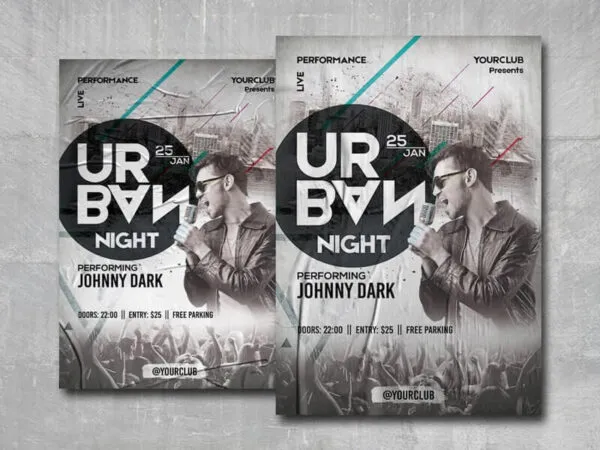 Futuristic Urban Night Party Flyer Template 1