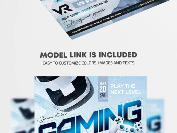 Futuristic VR Game Flyer Template 1