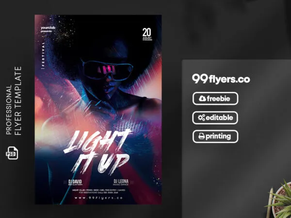 Futuristic and Modern Night Club Flyer Template 1