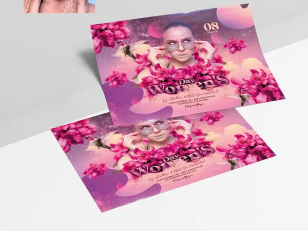 Galactic Floral Ladies Night Party Flyer Template 1