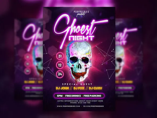 Galactic Modern Halloween Party Flyer Template 1