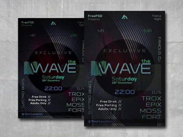 Geometric Abstract Nightclub Party Flyer Template 1