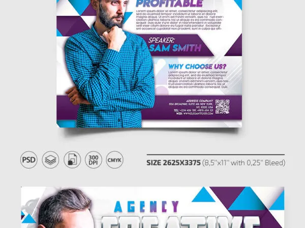 Geometric Agency Flyer Template Plus a Facebook Cover 1
