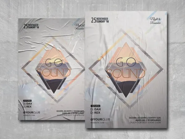 Geometric Club Events Flyer Template 1