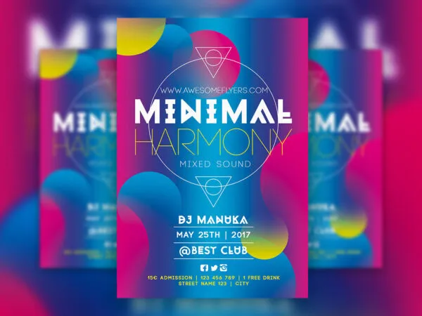 Geometric Concert Party Flyer Template 1