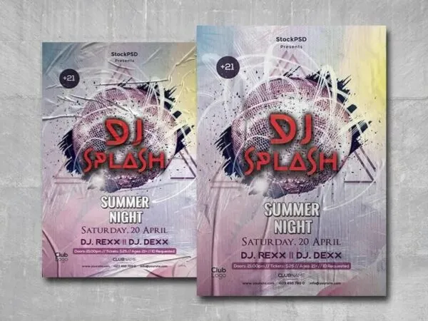 Geometric Concert and DJ Event Flyer Template 1