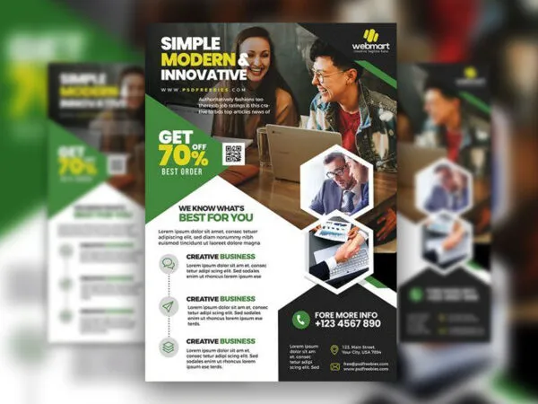Geometric Corporate Business Event Flyer Template 1