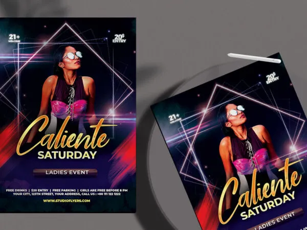 Geometric DJ Club Event Flyer Template 1