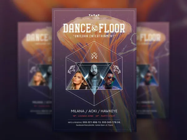 Geometric Dance Event Flyer Template 1