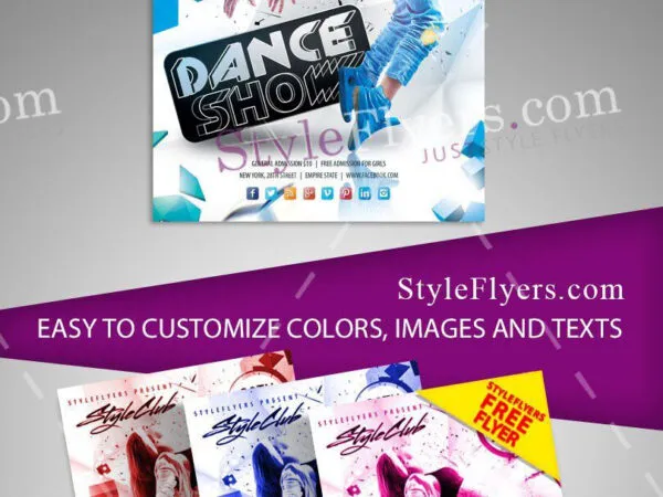 Geometric Dance Performance Flyer Template 1