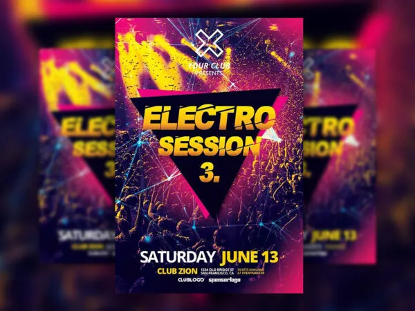 Geometric Festive FestivalConcert Flyer Template 1
