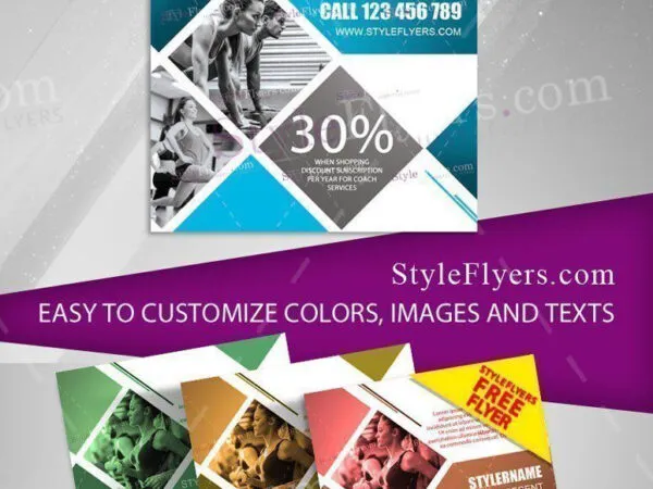 Geometric Fitness Flyer Template 1