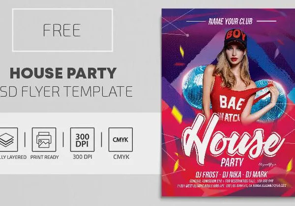 Geometric Futuristic Party Flyer Template 1