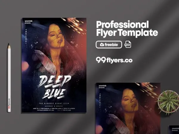 Geometric Glitter Nightclub Party Flyer Template 1