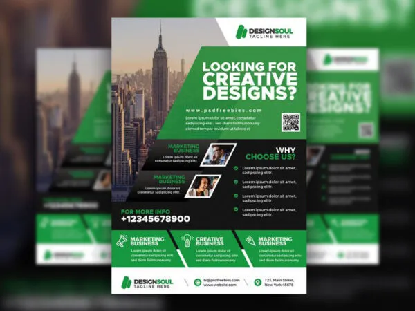 Geometric Green Business Flyer Template 1