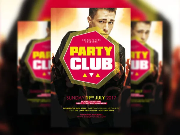 Geometric Modern Club Party Poster Flyer and Facebook Templates 1