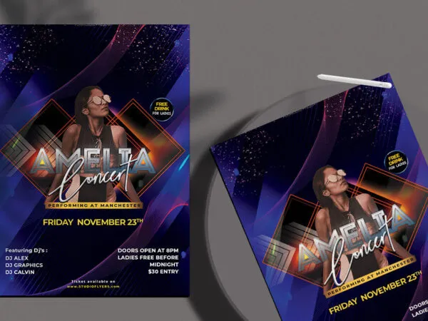Geometric Modern Concert Flyer Template 1
