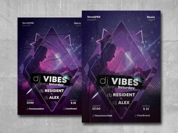 Geometric Music Event Flyer Template 1