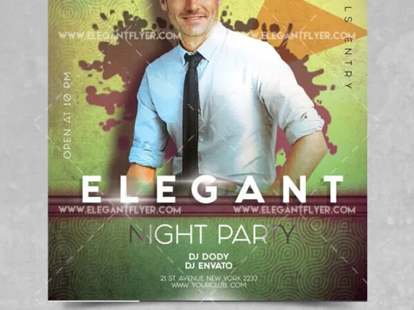 Geometric Nightclub Party Flyer Template and Facebook Cover 1
