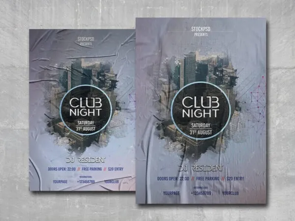 Geometric Urban Club Party Flyer Template 1