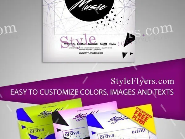 Geometric and Minimalistic Music Flyer Template 1