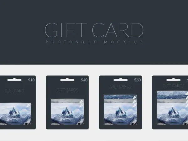 Gift Card Mockup Set Including Four Different Shots 1