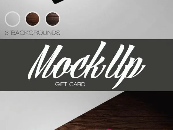 Gift Card Mockup in Overhead View Featuring Cardholder 1
