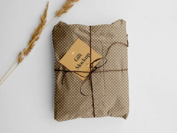 Gift Mockup with a Thread Bow 1