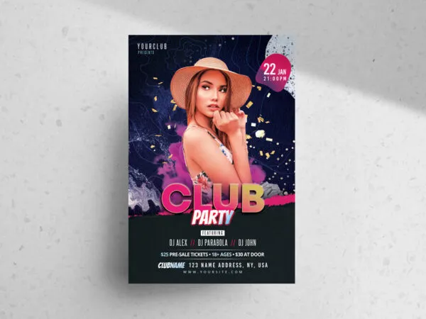 Girls Night Club Party Music Flyer Template 1
