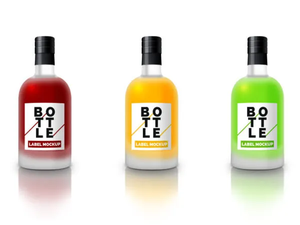 Glass Bottle Mockup Standing in a Bright Background 1