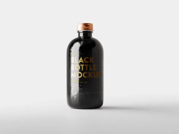 Glass Bottle Mockup of 5 Different Views 1