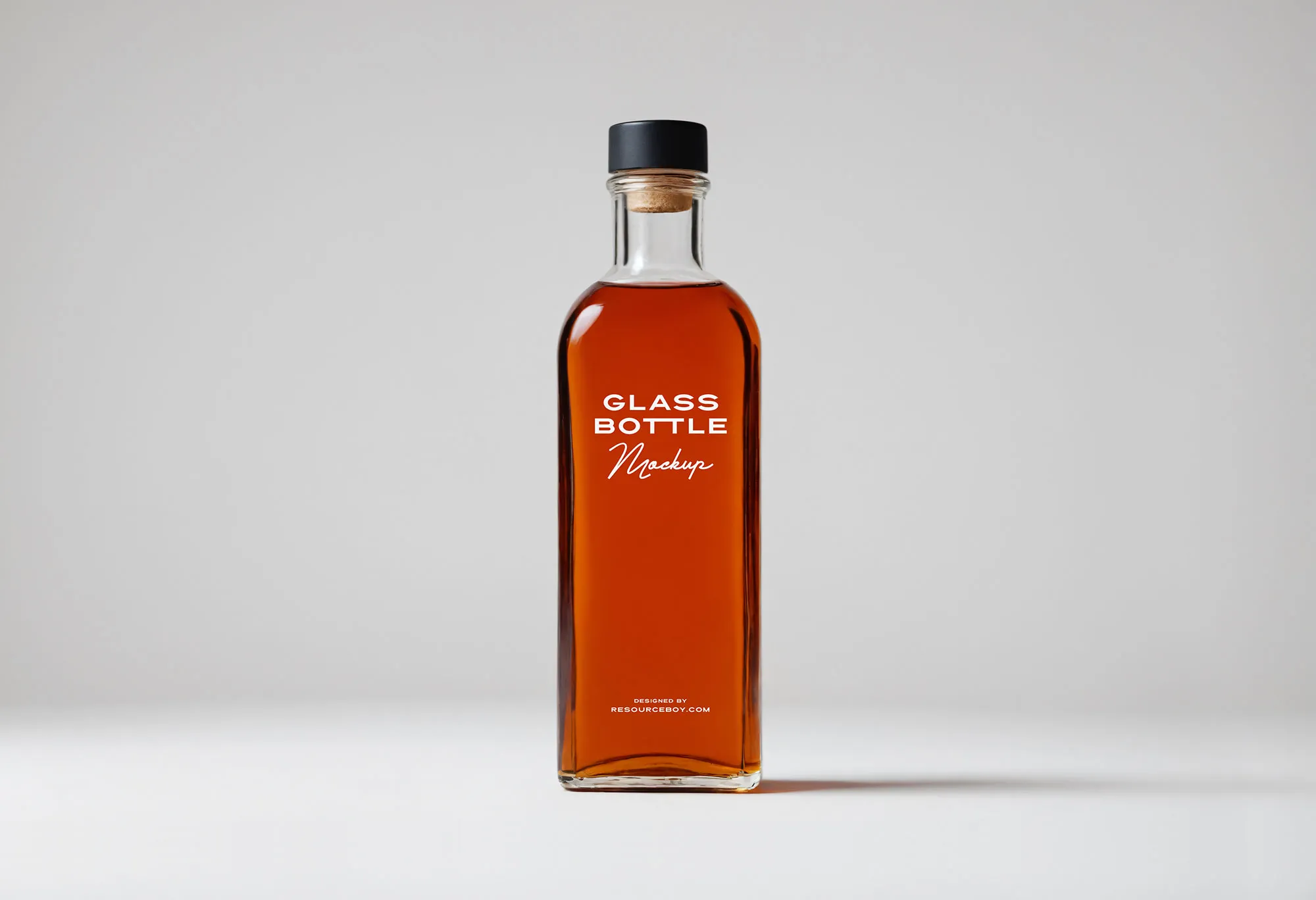 Glass Bottle Mockup with Liquid 1